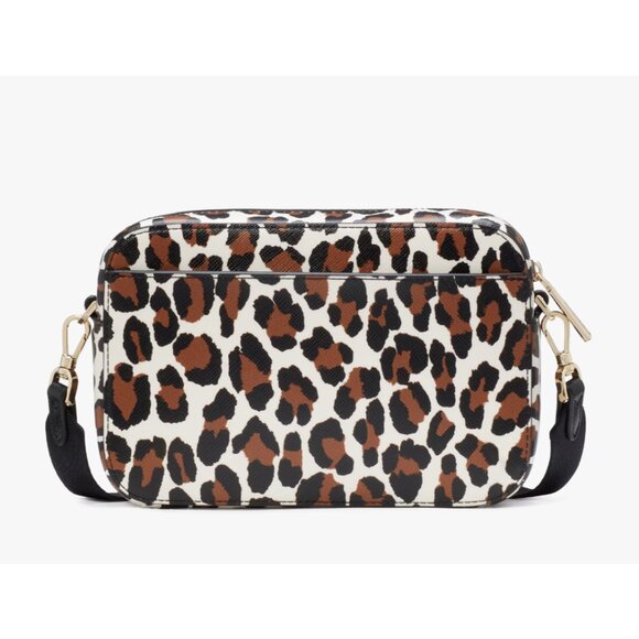 New Kate Spade Madison Spotted Leopard Mini Camera Bag Cream Multi - Picture 3 of 5